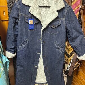 NWT Women’s Denim Sherpa-Lined trench